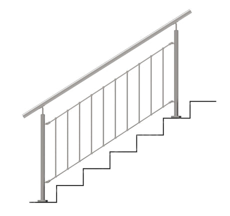 Vertical railing VR AISI304, D42,4/d12vertical/H10