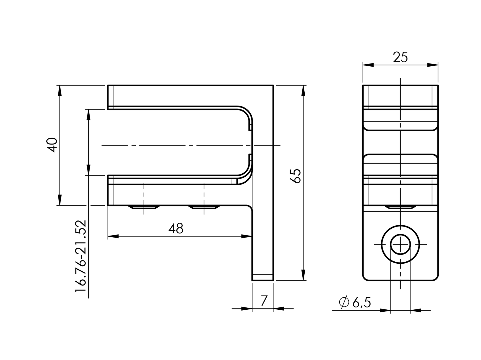 Glass clamp - glass/wall