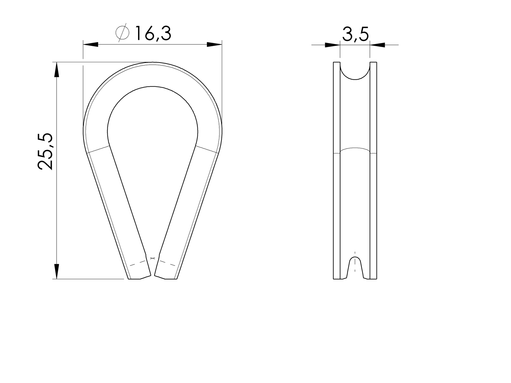 Inox cable clamp - anchor
