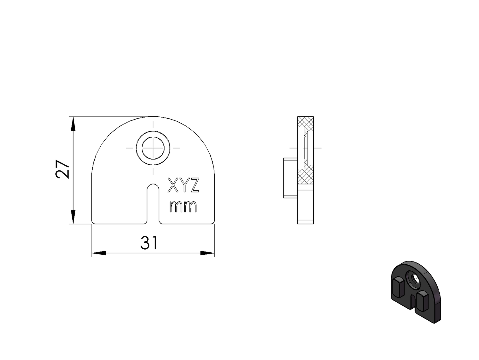 Rubber inlay for glass clamp