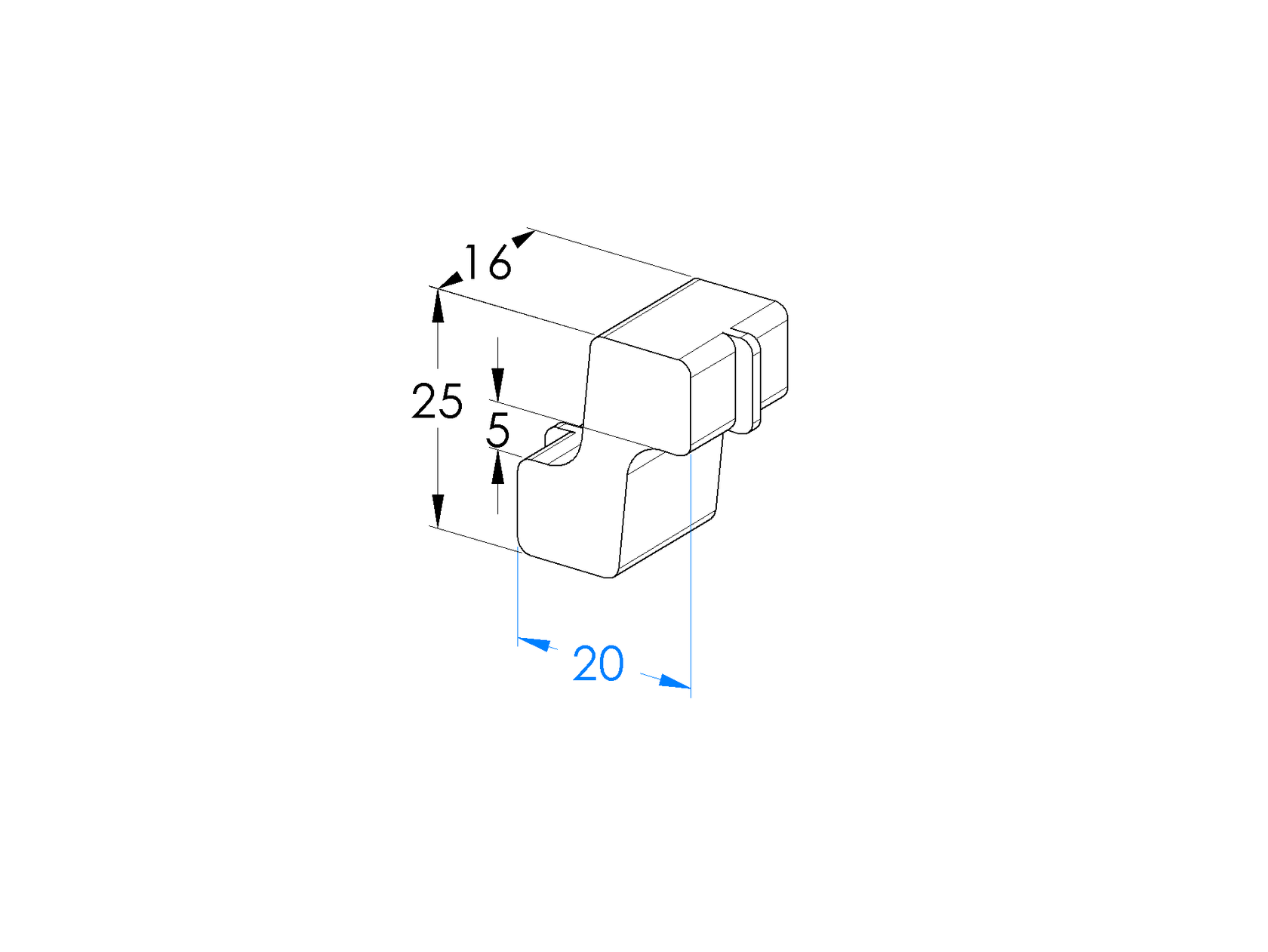 Separator element for slat filling 8x120mm
