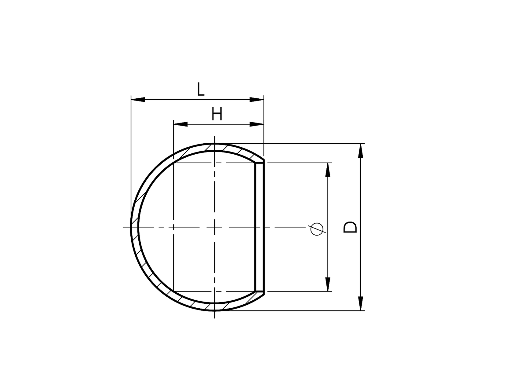 End cap AISI304, D65,d48,3mm