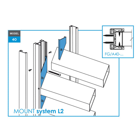 Click-Lock Distanz-Abdeckleiste für U40-Adapter, 41x09-36mm - Anthrazit R7016, schräg mit 5 mm Spalt - SET