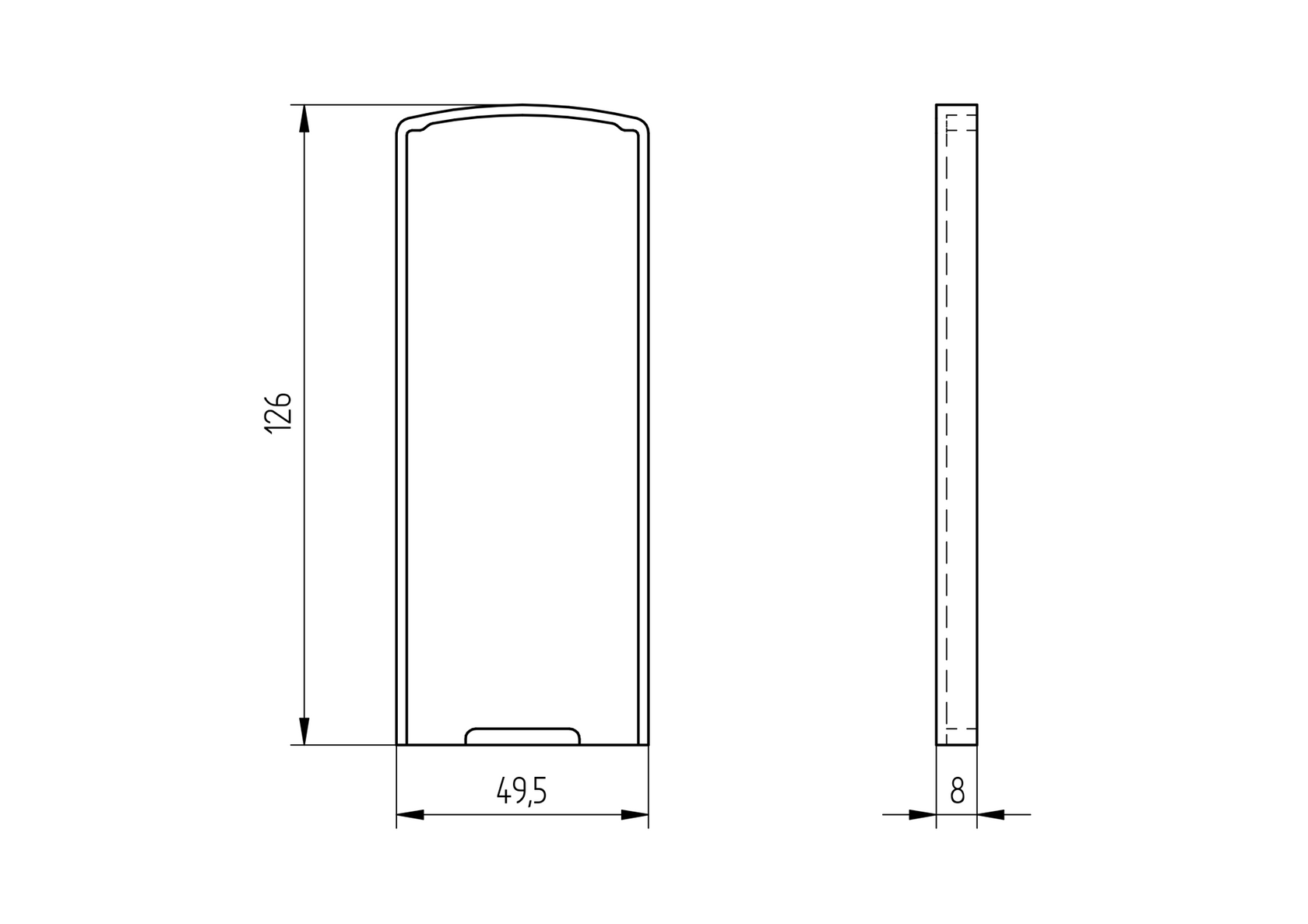 End cap for profile AL/0004-S-VA-EXCLUSI