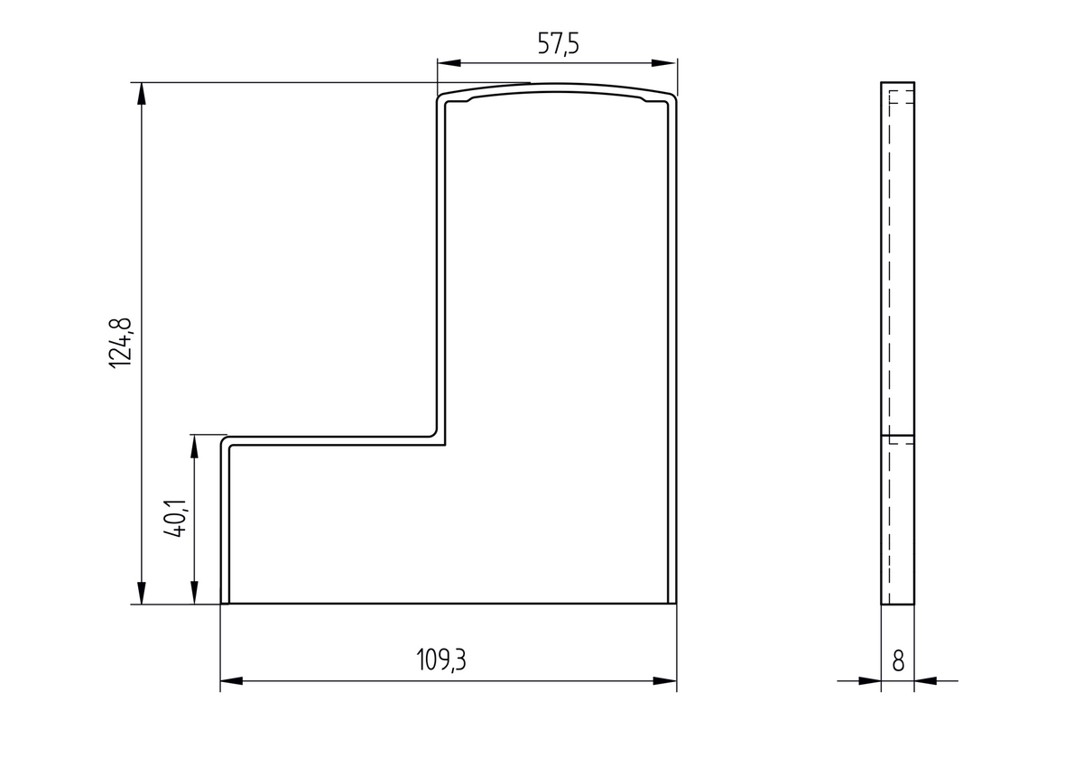 Záslepka pre profil AL/0006-ECO-6000-R9005 + kryciu lištu