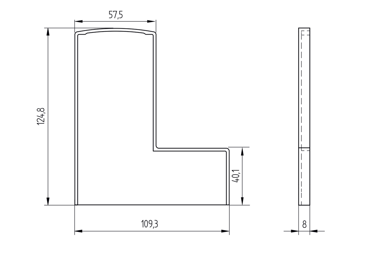 Záslepka pre profil AL/0006-ECO-6000-R9005 + kryciu lištu