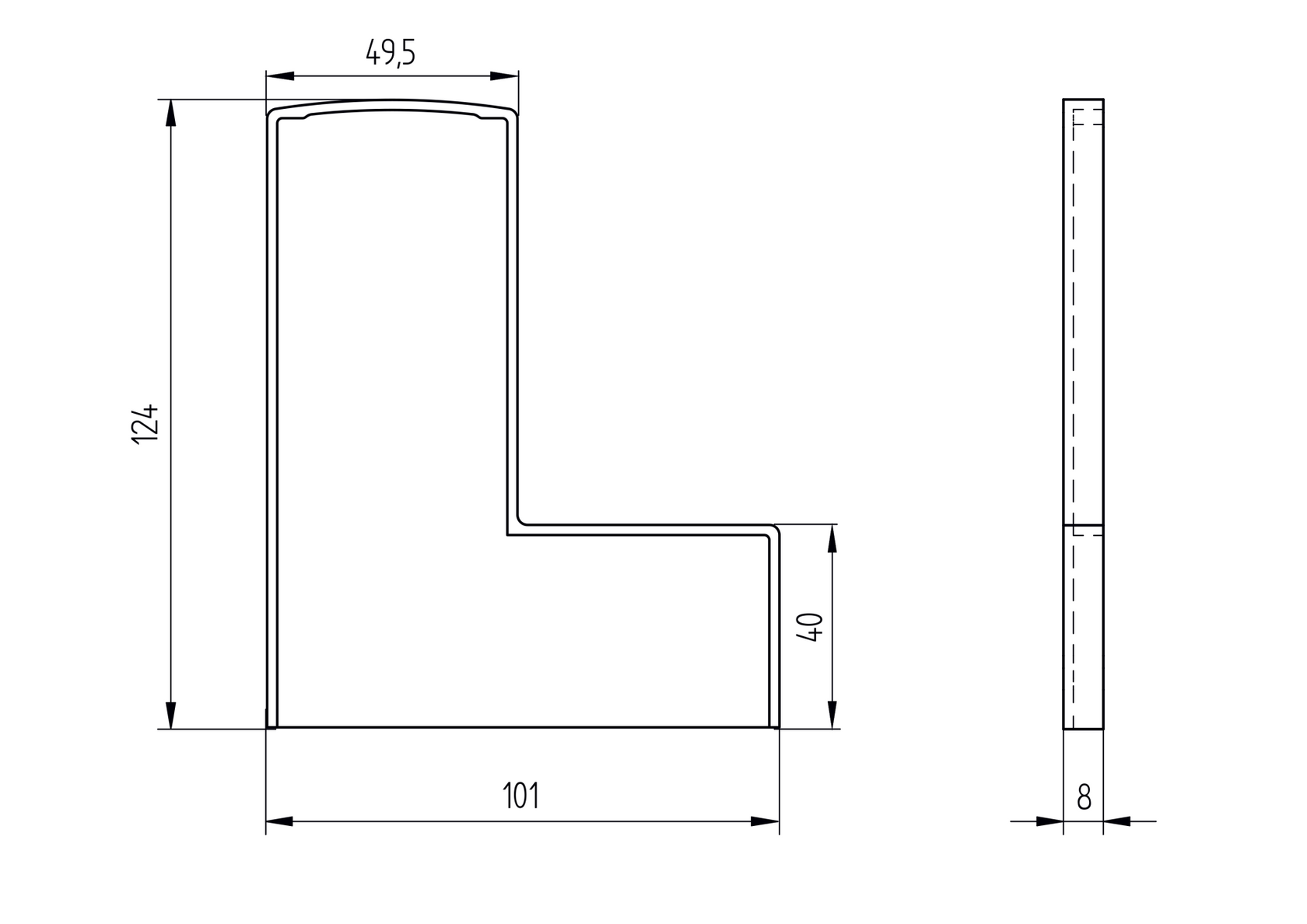 End cap for profile AL/0006-S-E