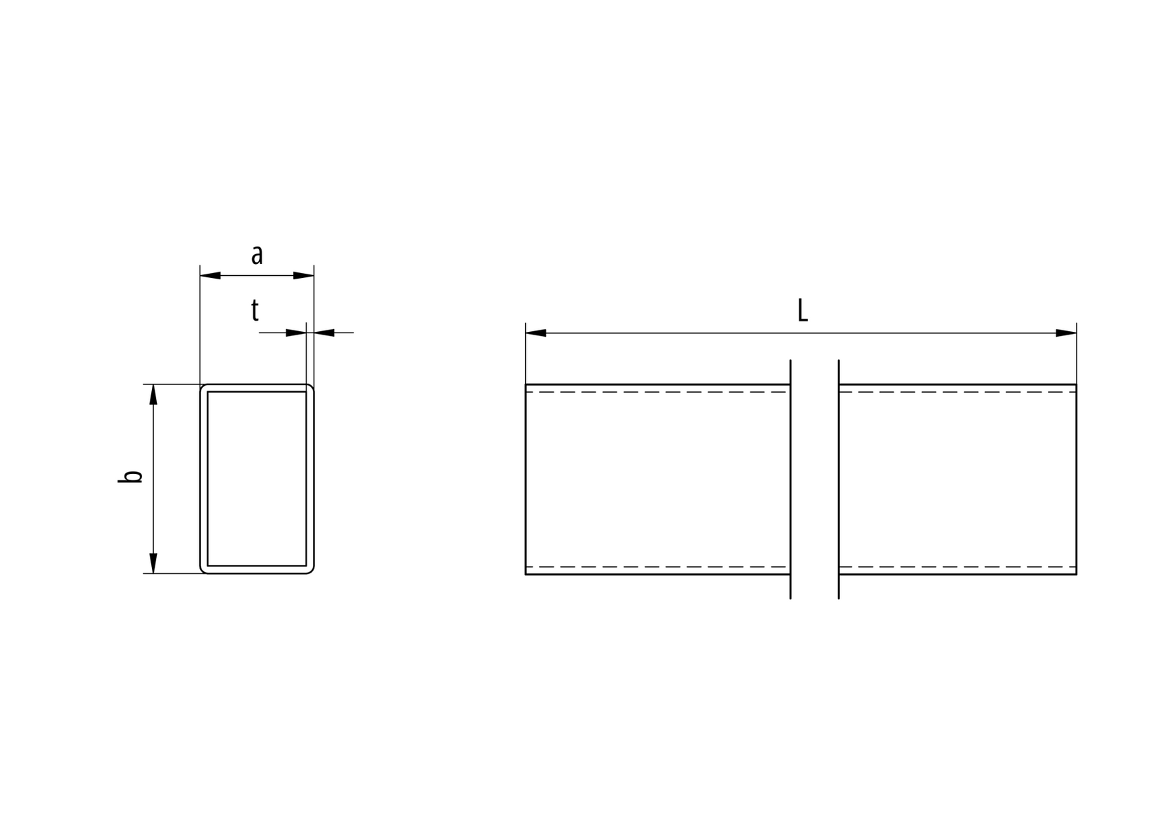 Rectangular aluminum profile