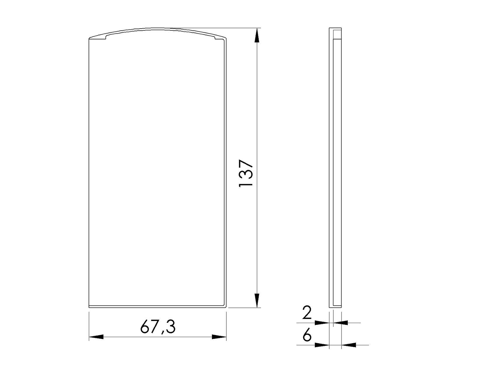 End cap for profile AL/0005-UNO-S-EB