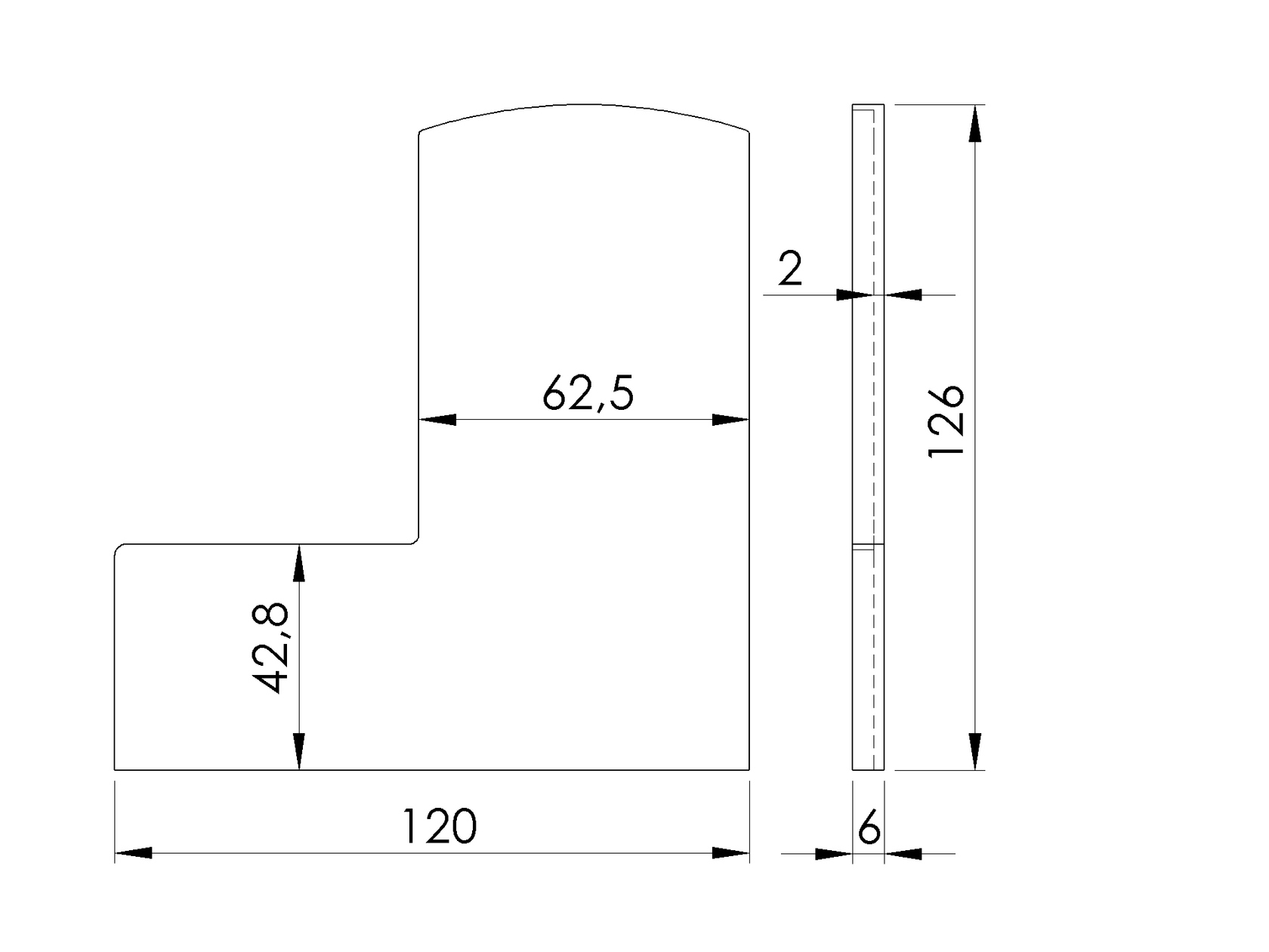 End cap for profile Al/0006-UNO-S-E
