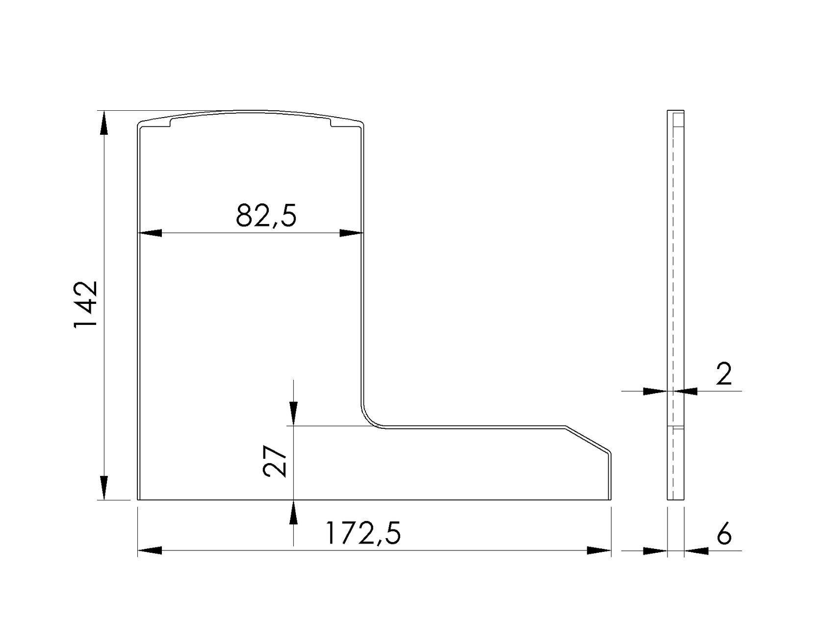 End cap for profile AL/0018-S-E