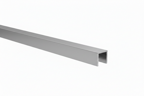 Glazing profile U AL 20x20x2mm for 10–12mm glass, anodised