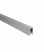 U-shaped aluminium glazing profile 20x40x2mm for 10–12mm glass, stainless steel finish