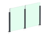Aluminium Post Set 56×60 - 1m, Top Mounting with Covers, Intermediate - Anthracite RAL 7016