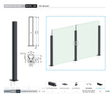 Aluminium Post Set 56×60 - 1m, Top Mounting with Covers, Intermediate - Anthracite RAL 7016