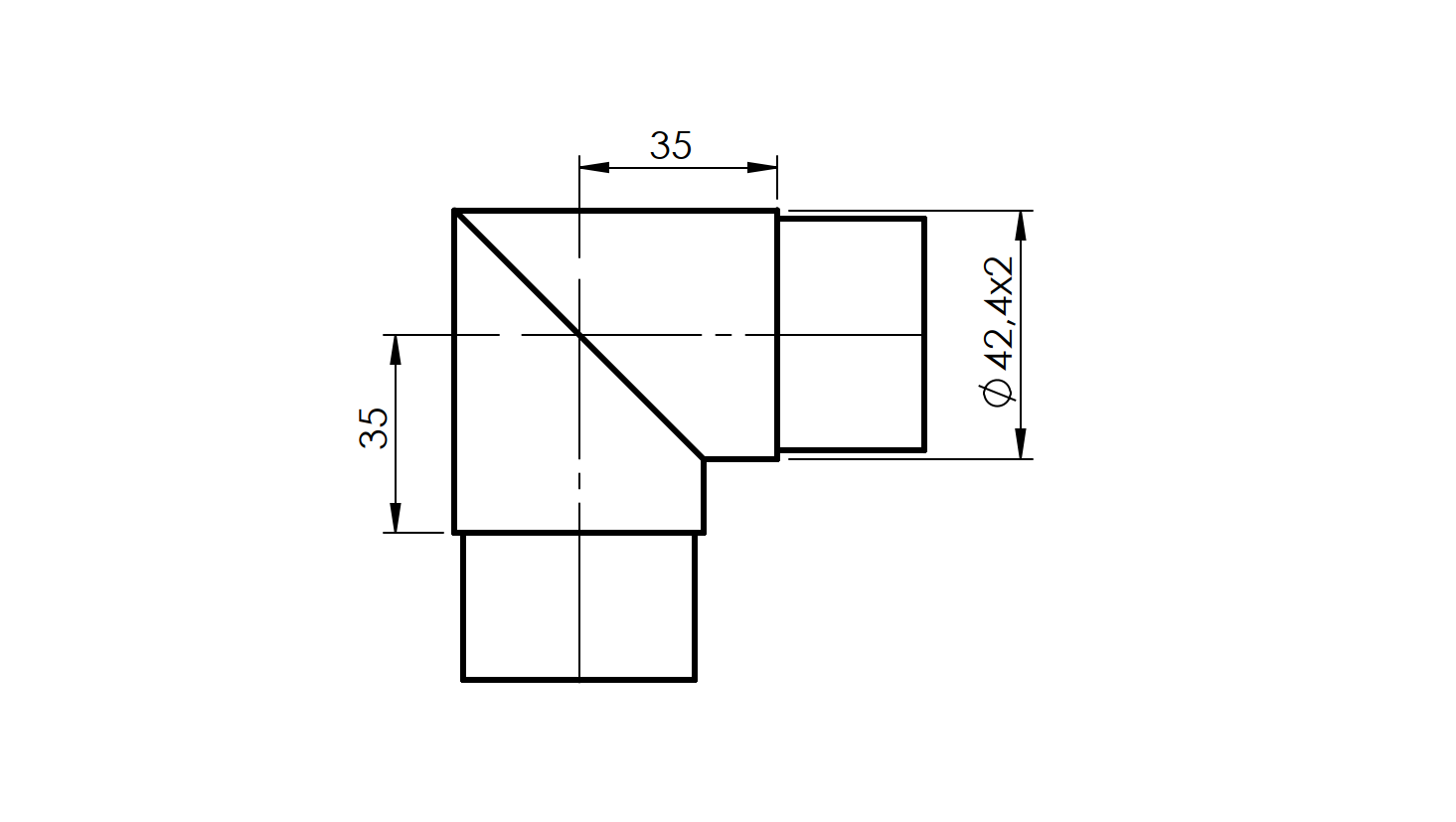 Handle-glass holder-aluminum elbow