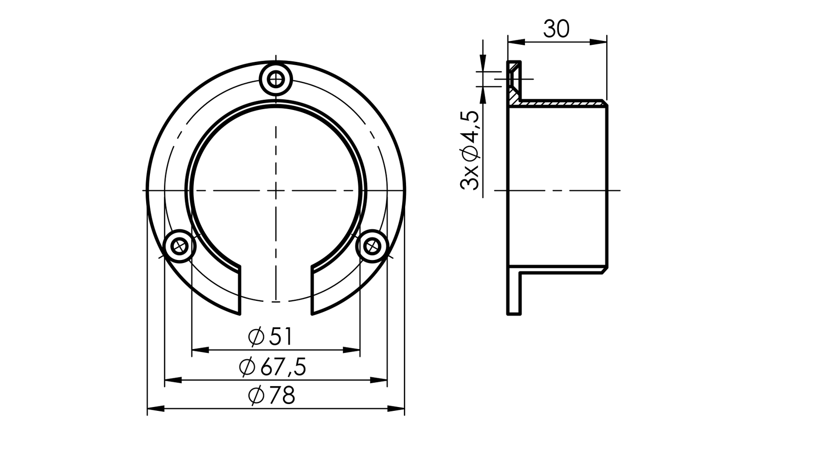 Handle-glass holder-aluminum flange-LED