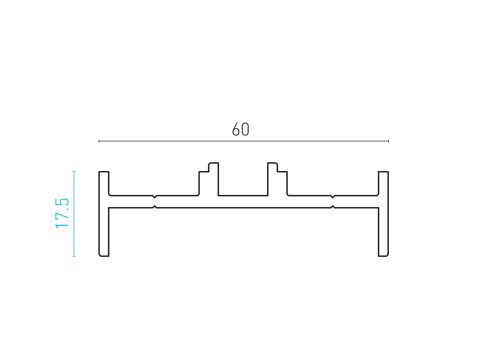Adapter for AL post 60x60-6000mm for blinds