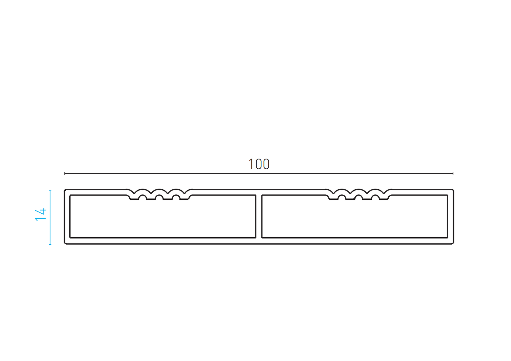 Aluminum fence infill 14x100-6000mm