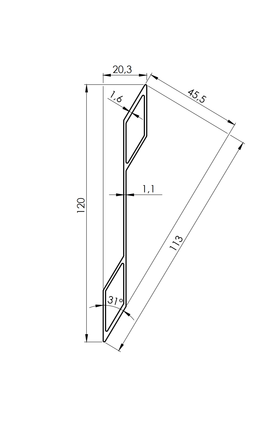 Aluminum fence louver 20x120-2500mm