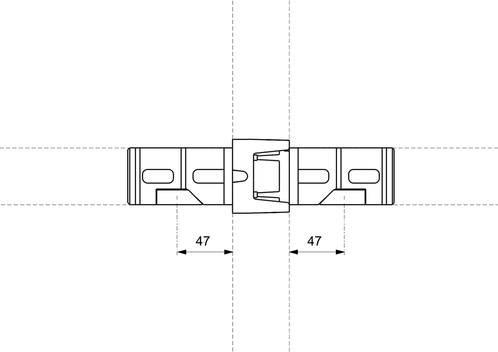 Corner connector 46x26 for profile 50x30
