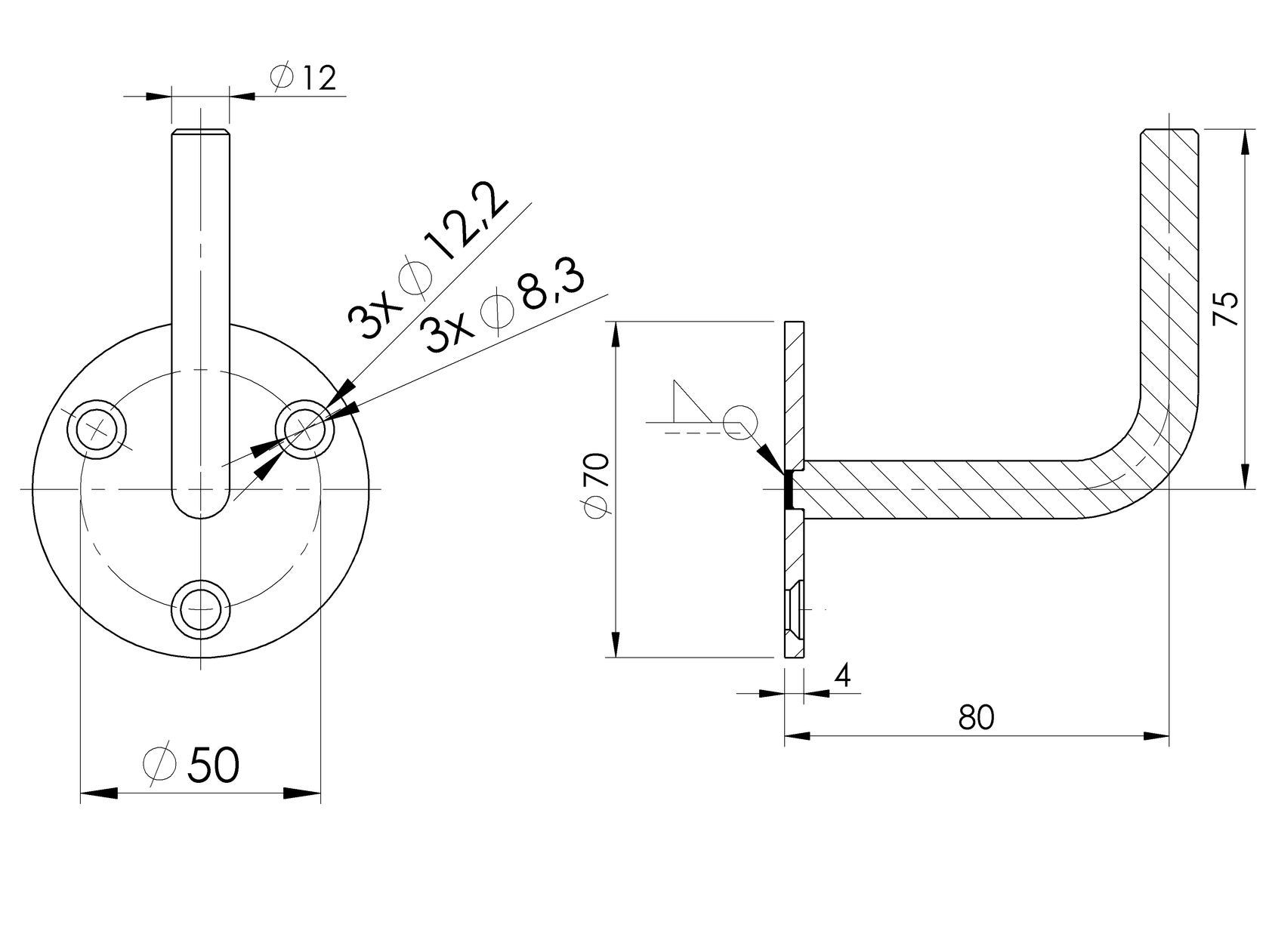 Handrail bracket