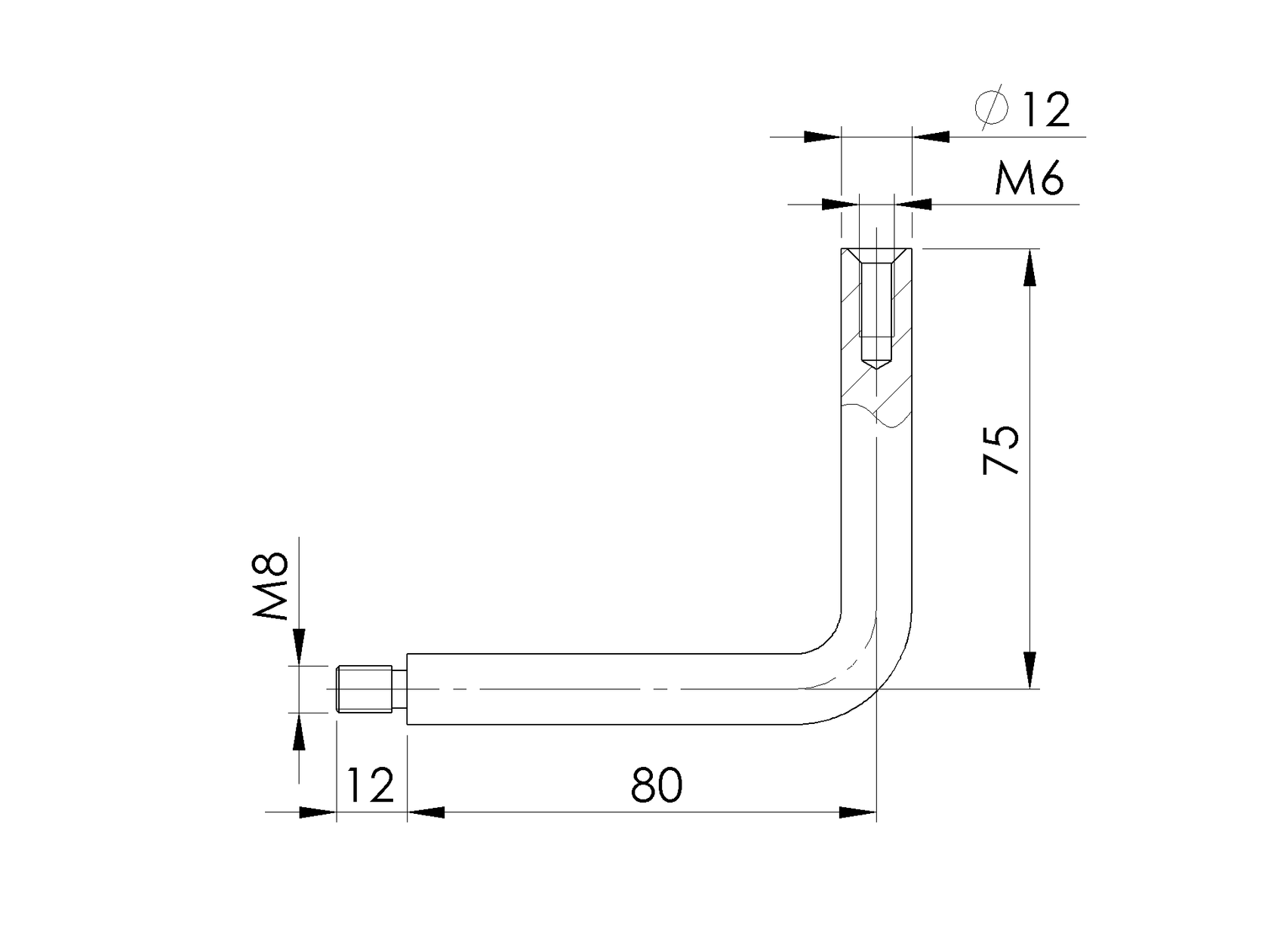 Stainless steel wall-mounted handrail bracket AISI