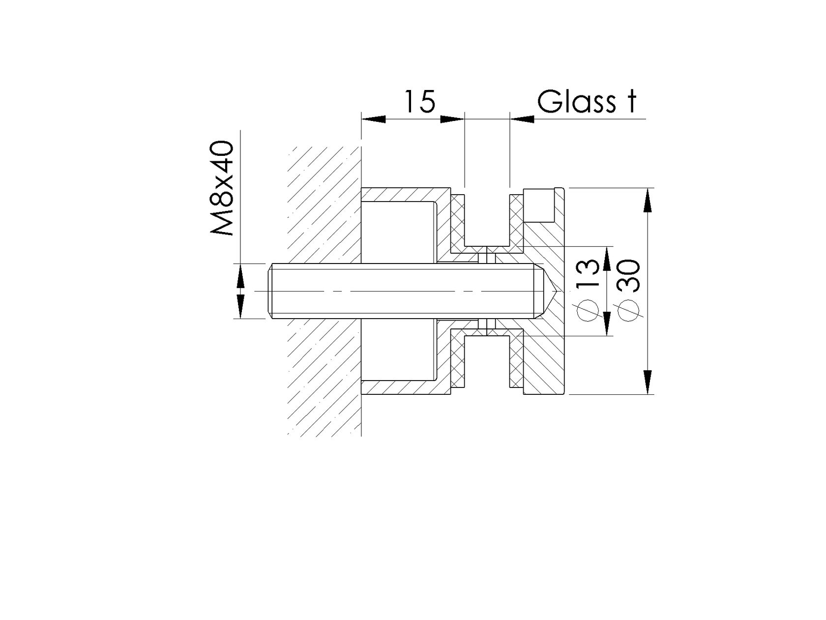 Round glass clamp model