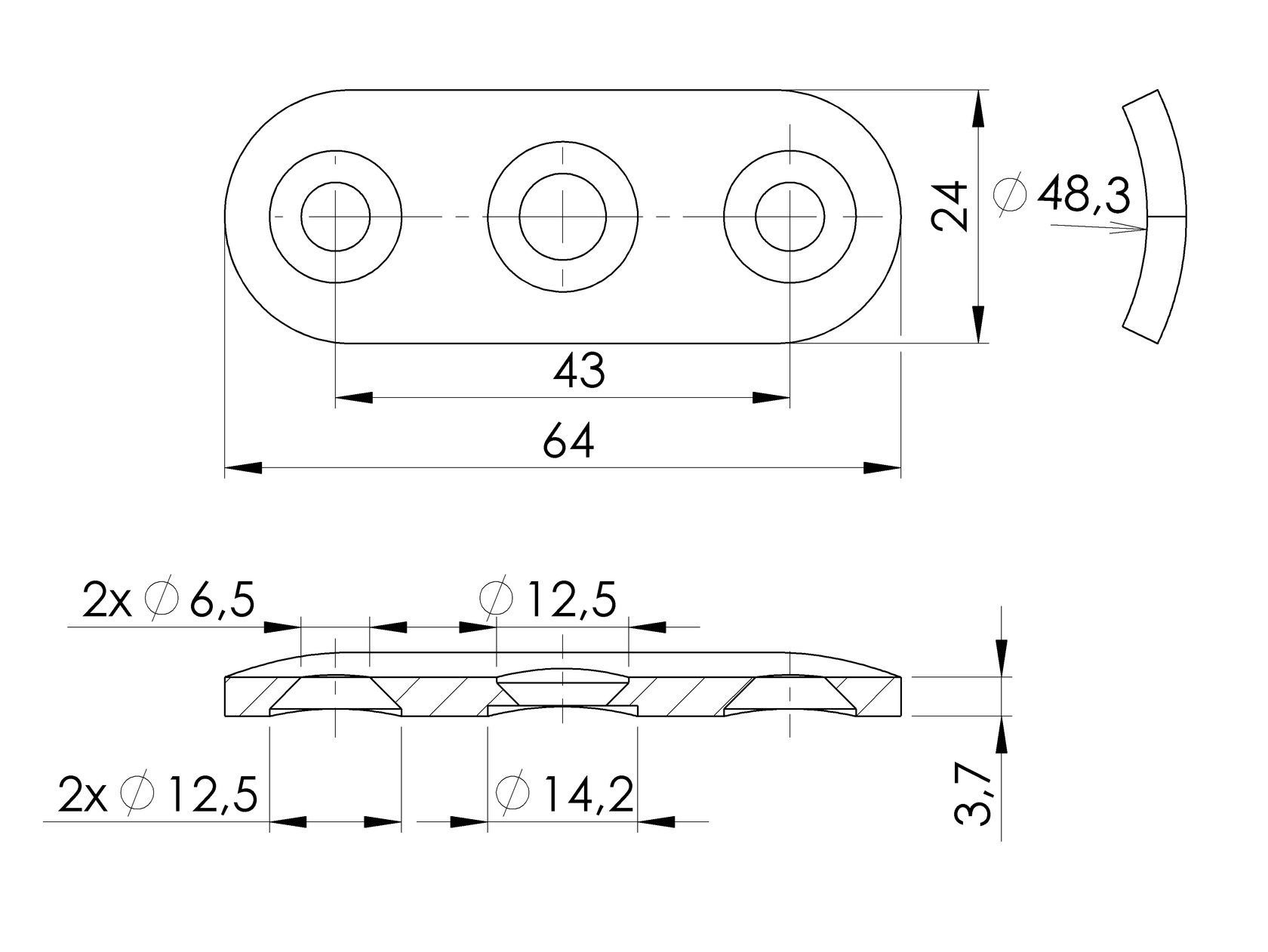 Handrail saddle - tub