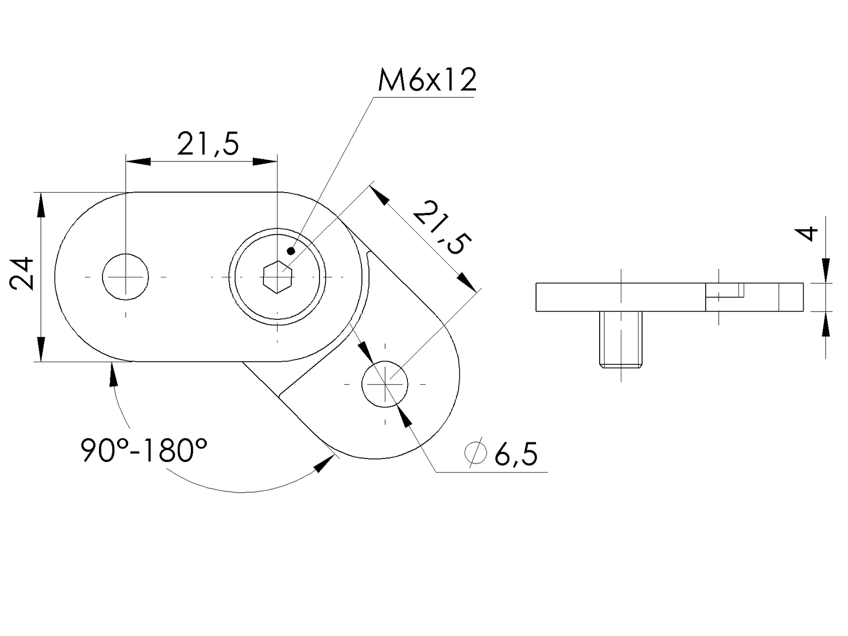 Angle adjustable handrail saddle