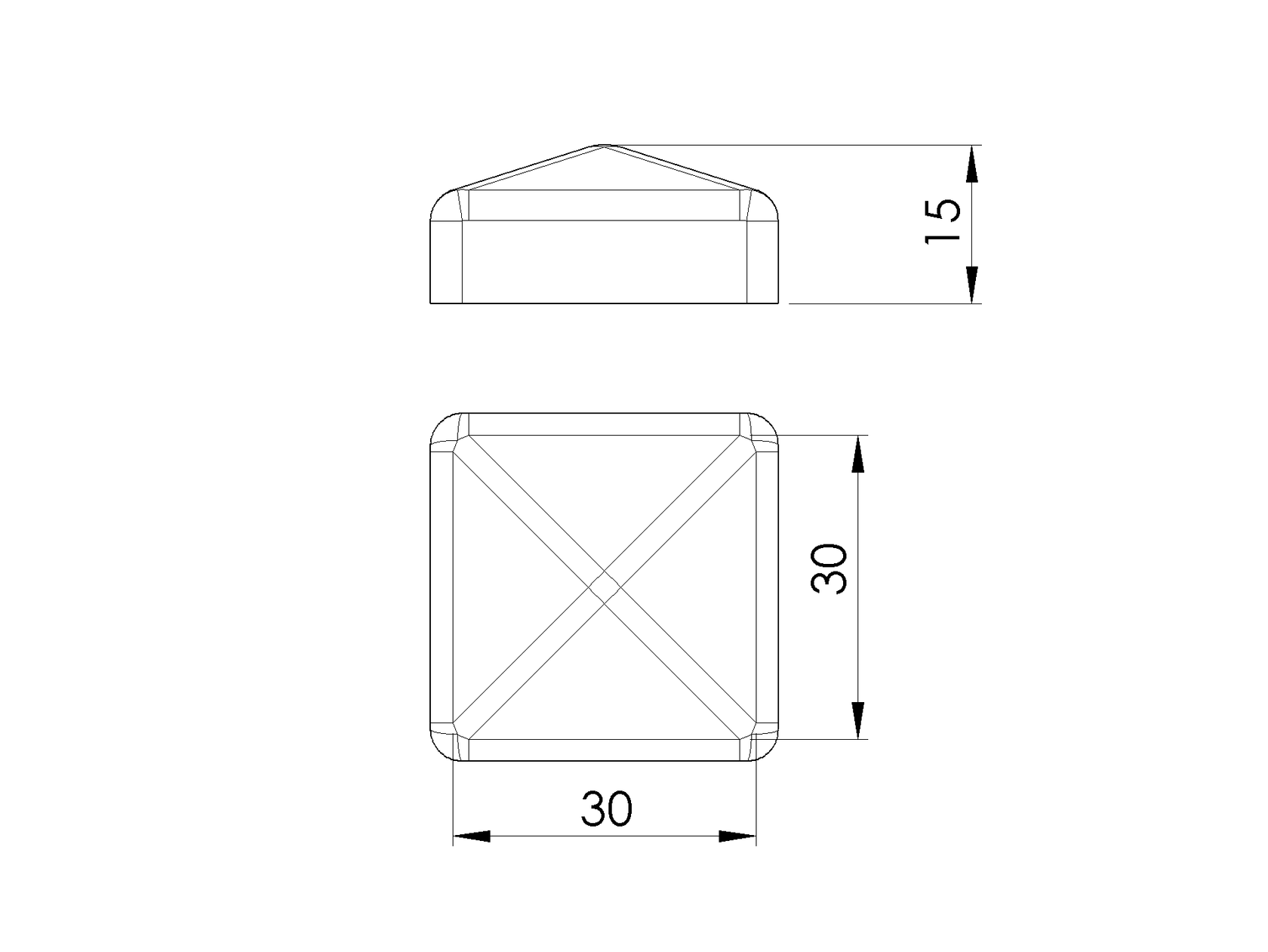 Krytka na stĺpik, JP 30x30mm