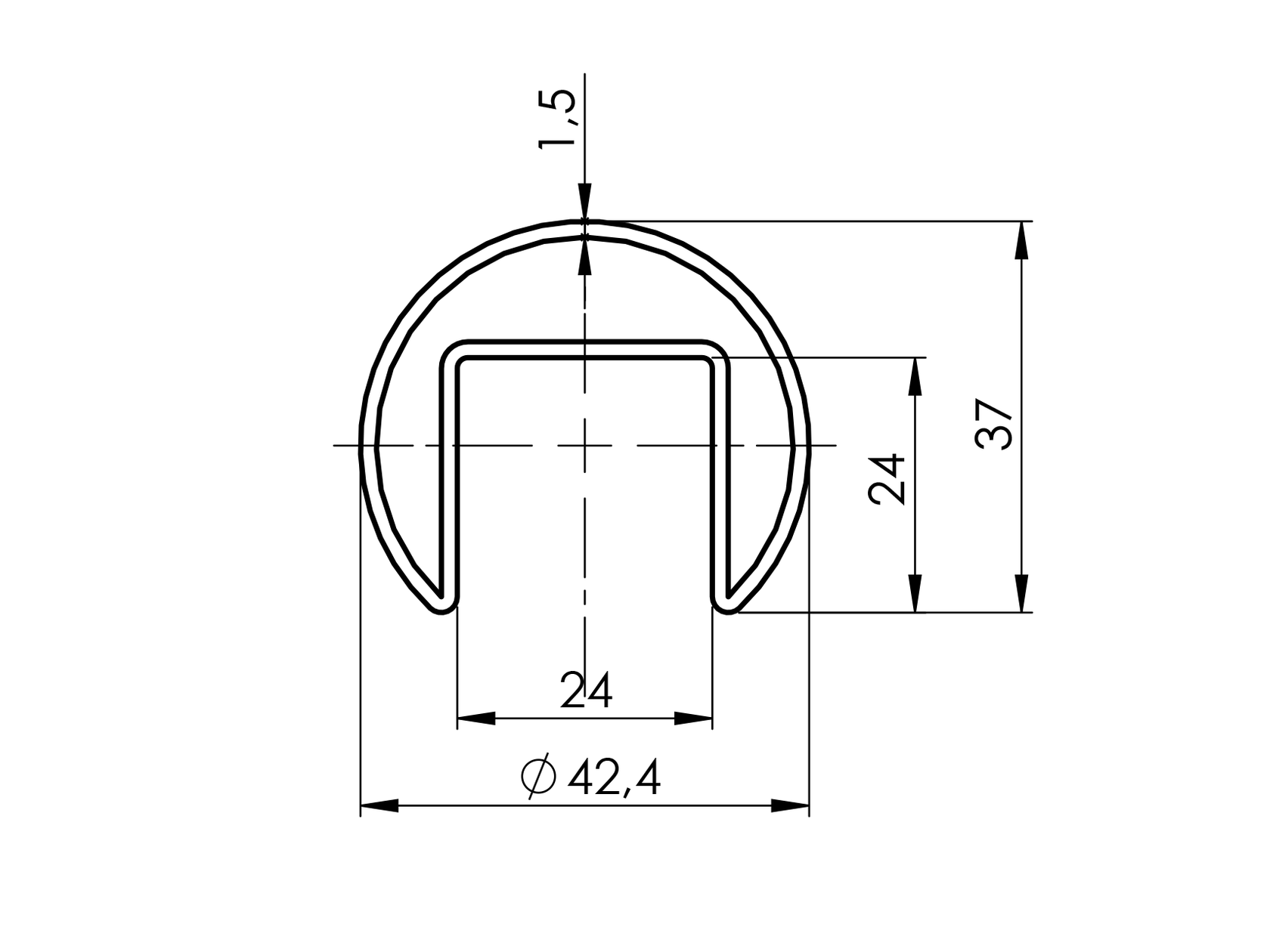 Handrail round - glass