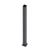 Stainless steel post 100x100-2000, with anchoring flange, Anthracite RAL 7016