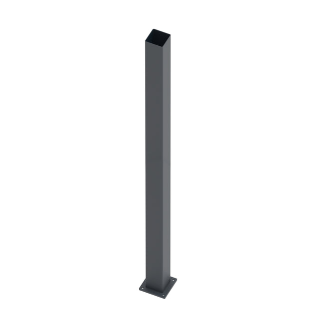 Poteau en acier inoxydable 100x100-2000 avec platine de fixation - Anthracite RAL 7016