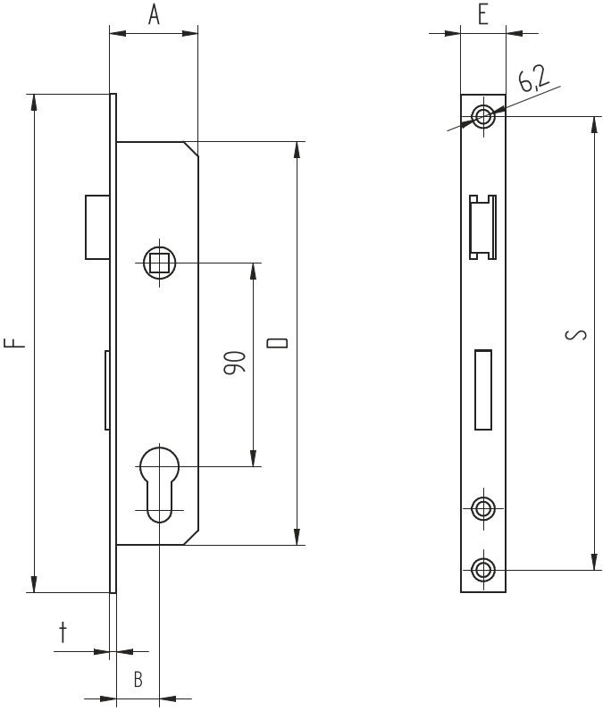 lock K431 for cylinder insert for JP 50x30mm