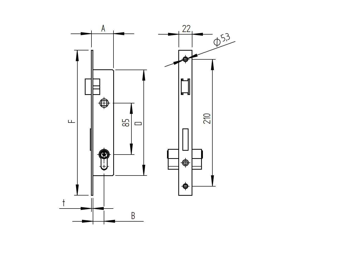 Double lock cylinder for JP profile 40x40mm