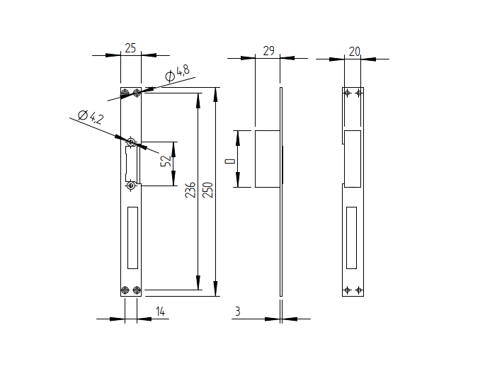Electromagnetic lock with double-sided plate, 12v-24V AC/DC