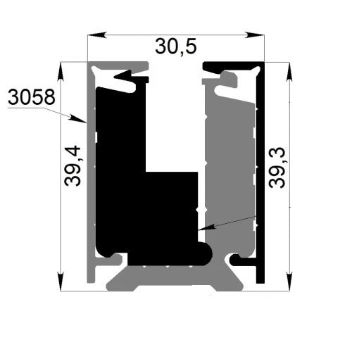 glazing profile 3m-set with cover H40