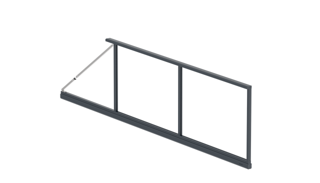 Aluminiumrahmen für freitragendes Schiebetor 6 x 2,125 m, Anthrazit R7016, mit Spanner - SET