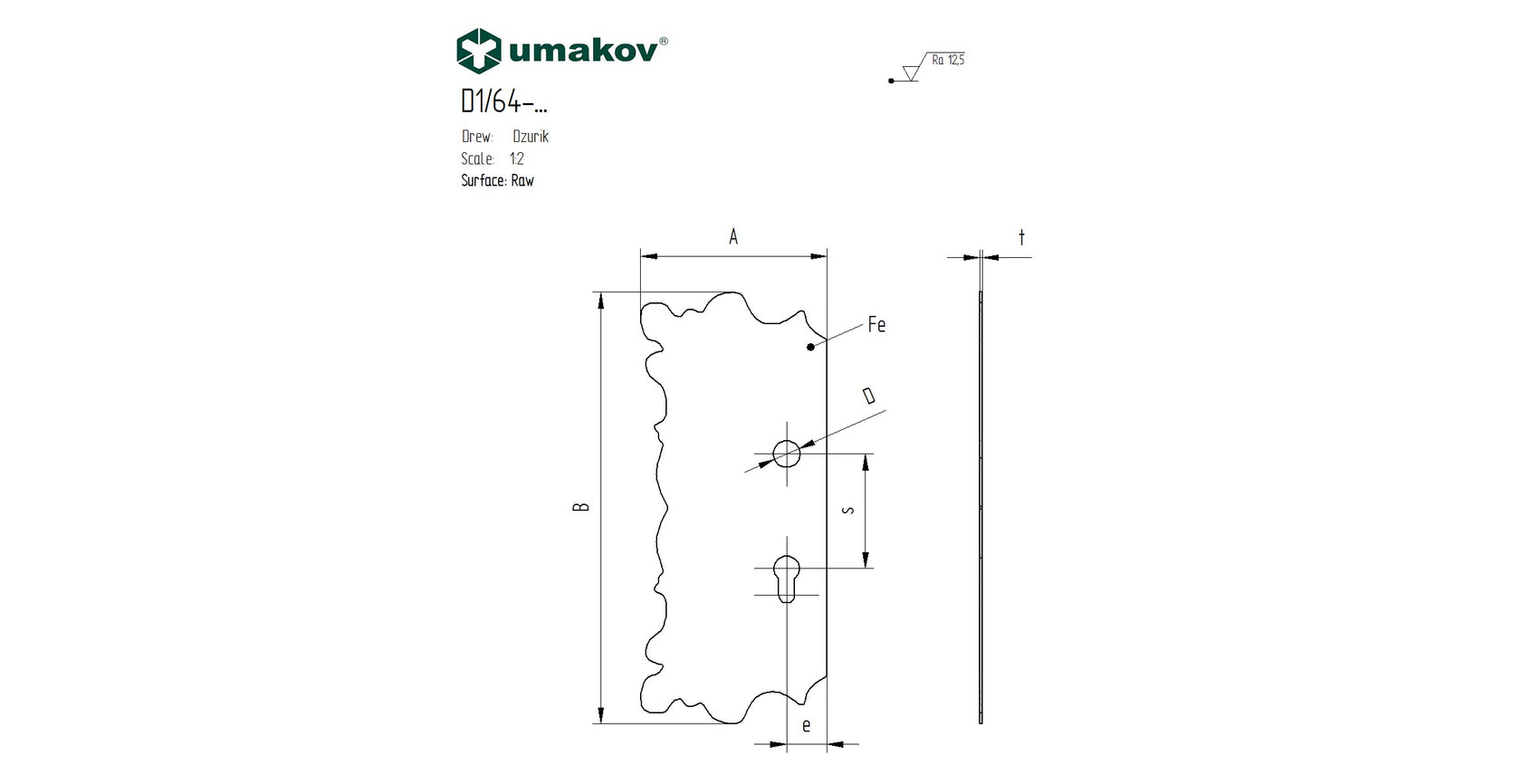 Štítok bránový zdobený P 315x135, t2, a85, d20mm