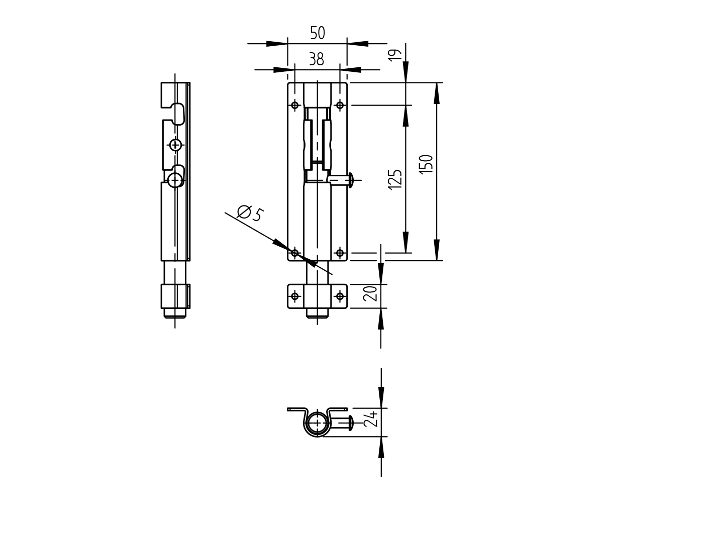 Pad bolt Zn, D18, L=1