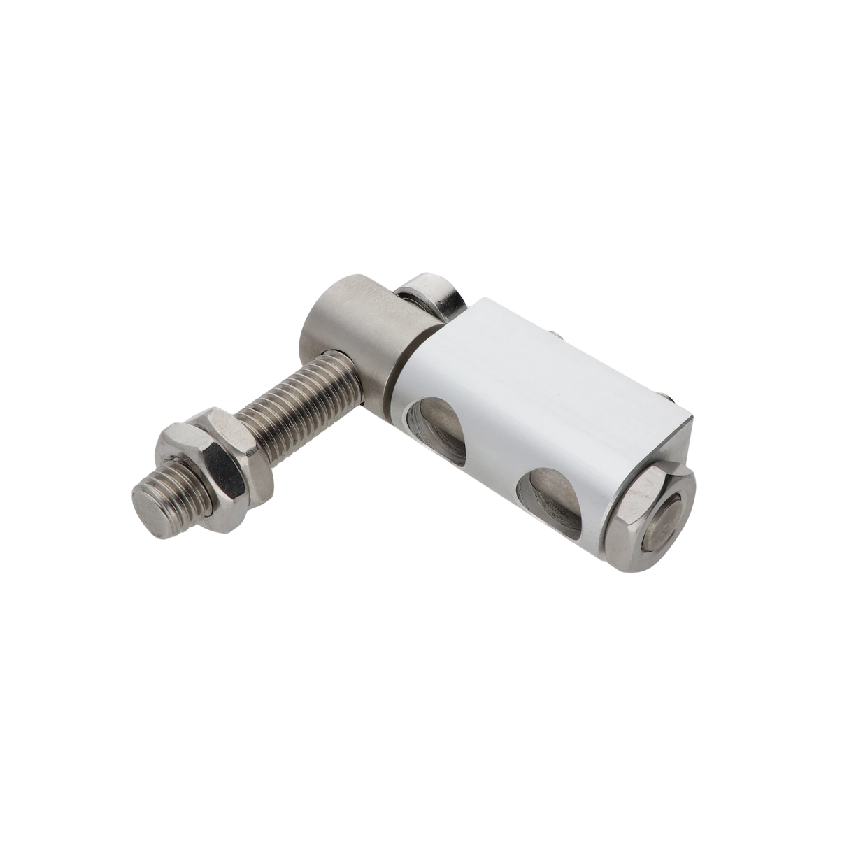 Adjustable hinge for screwing, stainless steel/aluminium