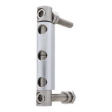 Adjustable hinge for screwing, stainless steel/aluminium