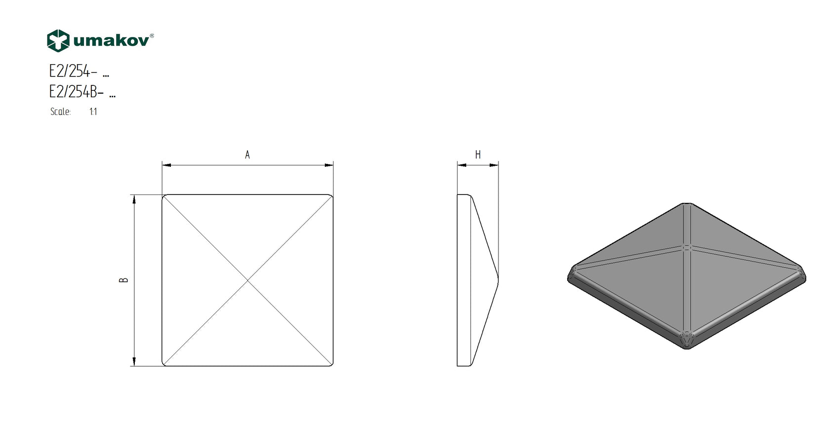 Pole cover 40x40, t0,7mm