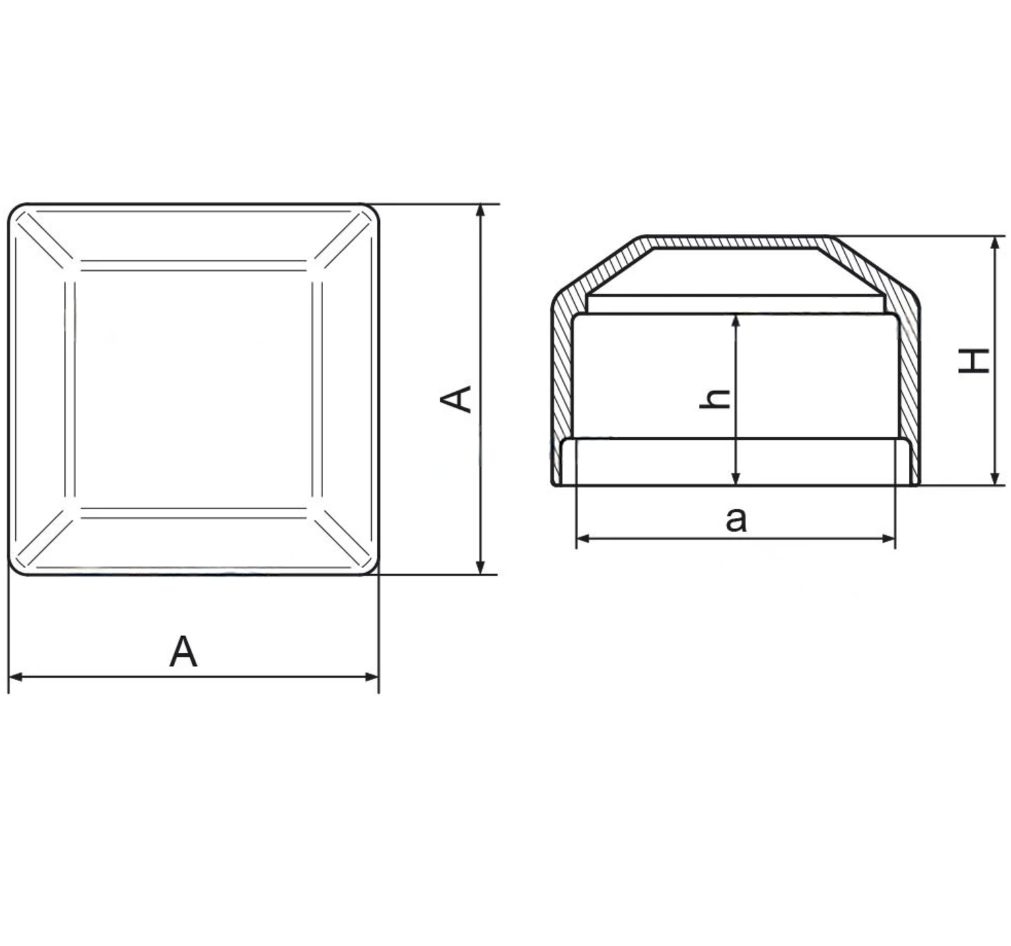 Pole cover 70x70mm-PVC