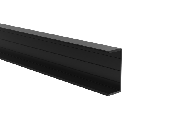 Aluminium fence adapter for 40 mm infills and for façade system, 45 x 20 – 6.0 m – Black RAL 9005