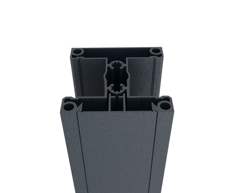 Set of aluminium post 70x70 and cover rail - 1850mm R7016