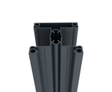 Aluminum fence post 70x70 mm-2.5 m, Anthracite RAL 7016, for 40 mm wide infills and angled mounting of louver infills