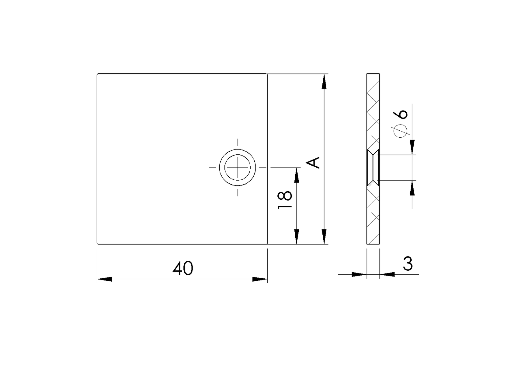 Aluminum cover cap for 18mm slats 40x38 R7016