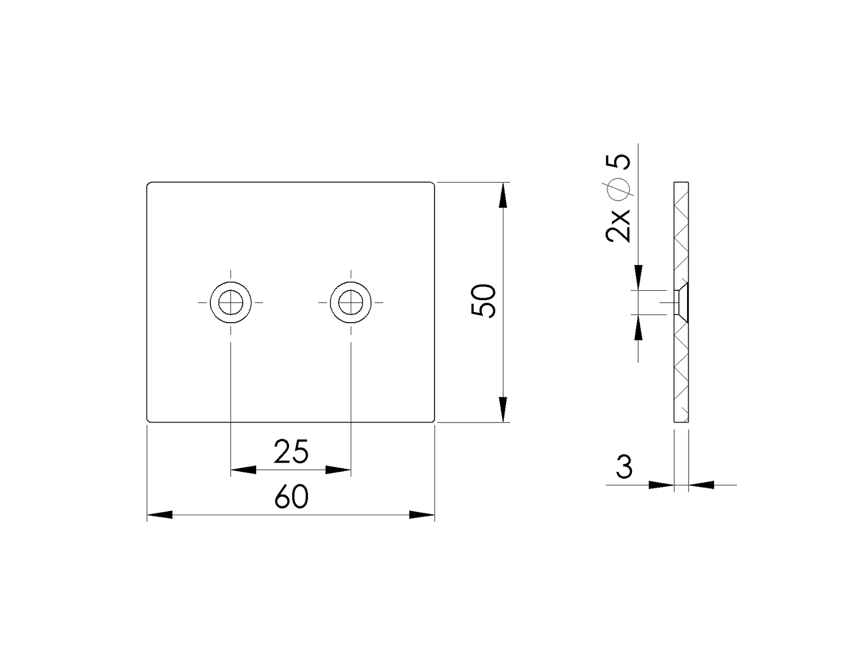 Aluminum cap for post 50x60 R7016